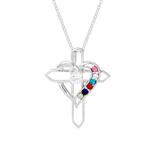 Image of Gemstone Cross Necklace