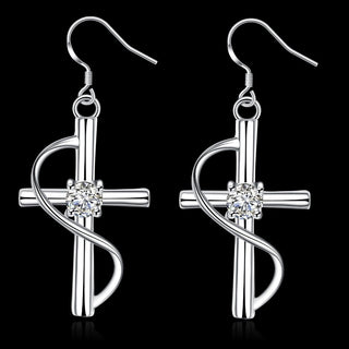 Elongated Cross Earrings