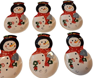 Ceramic Snowman Plates