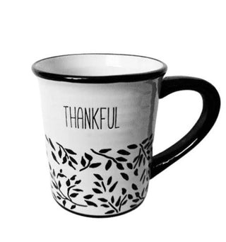 Thankful Black and White Mug